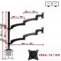 Duronic Quad Arm Holder for 15 to 27 Inch Monitors, Black - DM454