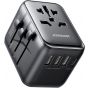شاحن جوي روم، 17 وات، 4 منافذ USB، اسود - JR-TCW01