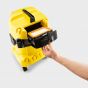Karcher WD 4 V-20/5/22 Bagged Wet-Dry Vacuum Cleaner with Attachments, 1000 Watt, Yellow and Black - 1.628-209.0