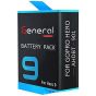 General Rechargeable Lithium-Ion Battery For GoPro Hero 9 Camera, 1720mAh, Black - AHDBT-901