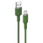 كابل USB-A الى USB-C اسفاست للشحن ونقل البيانات، 1.2 متر، اخضر - C2-04