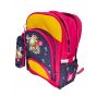 Gharibo Bags School Backpack With Pencil Case For Girls, 44 Cats Pattern - Pink and Yellow