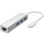 موزع USB-C نللانو 4 في 1، لاجهزة بمنفذ C - رمادي