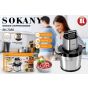 كبة سوكاني، 8 لتر، 1500 وات، فضي واسود - SK-7088N