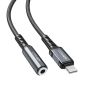 كابل من USB فئة C إلى مقبس صوت مقاس 3.5 ملم اسي فاست، 0.18 متر، رمادي- C1-05