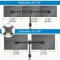 Huanuo Triple Arm Holder for 13 to 24 Inch Monitors, Black - HNCM3