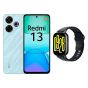 Xiaomi Redmi 13, 256GB, 8GB RAM, 4G LTE, Dual SIM - Blue with Redmi Watch 5 Active, 2.0 Inch - Black Strap and Silver Case