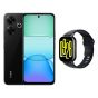 Xiaomi Redmi 13, 256GB, 8GB RAM, 4G LTE, Dual SIM - Black with Redmi Watch 5 Active, 2.0 Inch - Black Strap and Silver Case