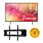 شاشة تلفزيون سامسونج سمارت 65 بوصة بدقة 4K UHD، وتقنية LED مع ريسيفر داخلي - 65DU7000، مع حامل حائط فالكون لتلفزيون 40-70 بوصة، اسود - FP-70  (شامل خدمة التركيب)