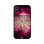 جراب ظهر بطبعة عبارة Never Give Up لابل ايفون XS ماكس