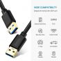 Keendex USB 3.0 Male to Male Cable, 20 cm, Black - KX 2527