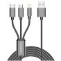 Riversong Infinity III 3 in 1 USB Charging and Data Transfer Cable, 1 Meter, Grey - C19