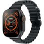 T800 Ultra Smart Watch Series 8, 49mm - Black with Extra Silicone Strap - Orange