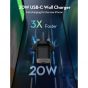 RAVPower Wall Charger, 20W, USB-C Port, Black - PC1055