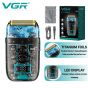 VGR Rechargeable Foil Shaver, Dry, Black and Blue - V-352