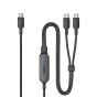 كابل USB-C  انكر 2 في 1، 1.2 متر، اسود - A8895H11