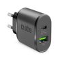 شاحن اس بي اس، 2 منفذ، 25 وات، اسود - TETRPD25W