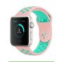 Silicone Sport Band for Apple Watch, 42mm- Pink and Green