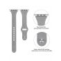 Leather Strap for Smart Watches, 42mm to 45mm - Grey