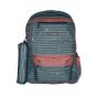 Gharibo Bags School Backpack With Pencil Case For Girls, Stars Pattern - Red and Grey