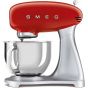 Smeg Stand Mixer With Attachments, 4.8 liters, 800 watts, Red - ‎SMF02RDEU