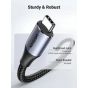 كابل USB-C مضفر يوجرين، 100 وات، 1 م، اسود - 70427