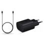 شاحن سامسونج، 25 وات، USB فئة C - اسود مع كابل USB فئة C  الى USB فئة C، طول 1.8 متر - EP-DX310JBEGWW
