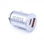 Iconz Car Charger, 45 Watt, 2 USB Ports, Silver - XCPD4S
