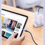 كابل يوجرين USB-C الى USB-C، قدرة 100 وات، 2 متر، رمادي واسود- US316