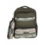 Gharibo Bags School Backpack With Pencil Case For Kids, Feathers Pattern - Olive