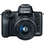 Canon EOS M50 Camera, 24.1MP, 15-45mm - Black