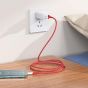 Hoco X70 - Ferry Charging And Data Transmittion Cable (3A - 1M), USB-A To Type-C Plug Compatible With Samsung Huawei Xiaomi Oppo - Red
