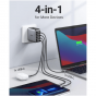 شاحن يوجرين، مع كابل USB فئة C، بقدرة 100 وات،  4 منافذ USB، رمادي - CD226