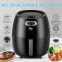 Uten Air Fryer, 6.5 liters, 1800 Watt, Black - HF-1088
