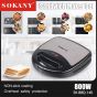 Sokany Sandwich Maker, 8 Plates, 800 Watt, Black - SK-BBQ-140