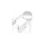 Recci Gan Wall Charger, 65 Watt, 3 Ports, 1 Usb 3.0 And 2 Type-C, White - Rc48U