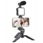 Vlogging Kit for Smart Phones with Microphone, Black - AY-49