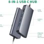 USB Type C 8 in 1 Hub - Grey