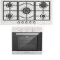 Ecomatic Gas Built-in Hob, 90 Cm, 5 Burners, Stainless Steel - S973C, Digital Built-in Gas Oven With Grill, 60 Cm, 64 liters, Stainless Steel - G6404T