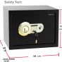 Safety Tech Biometric Fingerprint Safe Box, 30 Liters, Black and Gold - GN30 SFT3