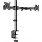 ErGear Dual Arm Holder for 13 to 32 Inch Monitors, Black - EGCM1