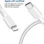 E11 Smile USB C to Lightning Cable, 18 W 3ft MFi Certified Fast Charging Syncing Cord, for iPhone 12/12 Mini/12 Pro/12 Pro Max/11 Pro/11 Pro Max/X/XS/XR/XS Max/8/8 Plus/iPad/AirPods, White