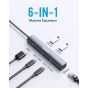 موزع USB فئة C انكر باور اكسباند دايركت، 6 منافذ، رمادي غامق - ‎A83650A1
