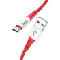 Hoco X70 - Ferry Charging And Data Transmittion Cable (3A - 1M), USB-A To Type-C Plug Compatible With Samsung Huawei Xiaomi Oppo - Red