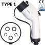 EVPLUG Type 1 Electric Car Charging Cable, 32A, 7.4kW - Black and White