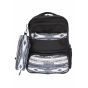 Gharibo Bags School Backpack With Pencil Case For Kids, Feathers Pattern - Black