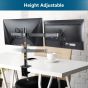 Huanuoav Dual Arm Holder for 13 to 27 Inch Monitors - Black