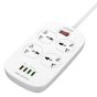 LDINO SC4407 Power Strip, 4 Sockets and 4 USB Ports, 2 Meters - White