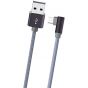 كابل USB فئة L مايكرو بوروفون، 1 متر، رمادي - BX26