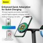 Baseus 3-in-1 Wireless Magnetic Charging Stand, 20 Watt, 1 USB-C Port, Black - WXTE000101​
